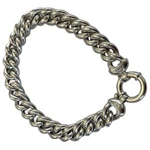 Signed JCM 8.25” Jacmel Mauritius 10.7mm Sterling Silver Link Bracelet  34.9g